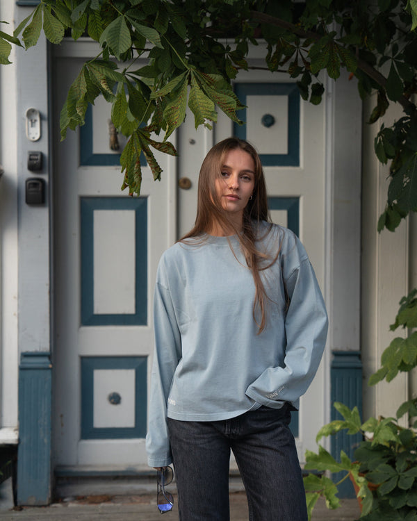 Pre Apres Boxy Washed Long Sleeve Harbour Grey