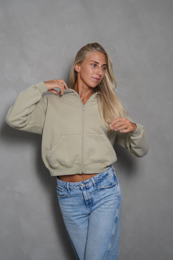 Pre Apres Washed Zip Up Hoodie w