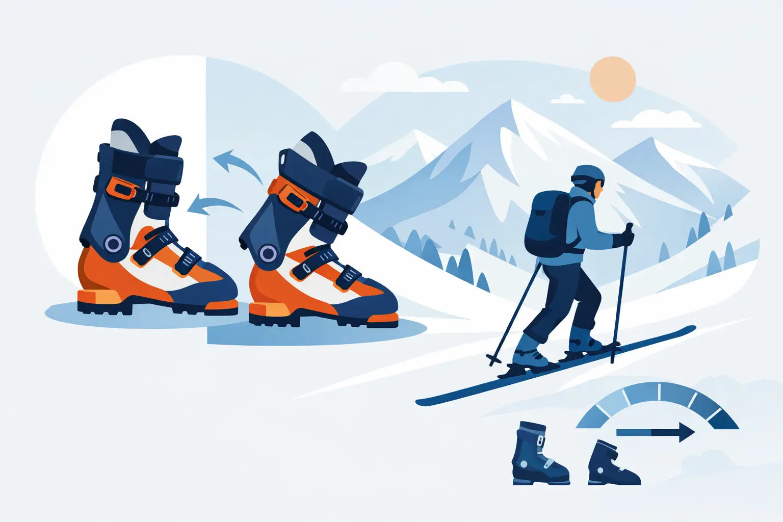 Touring ski boot flex explained enkelt