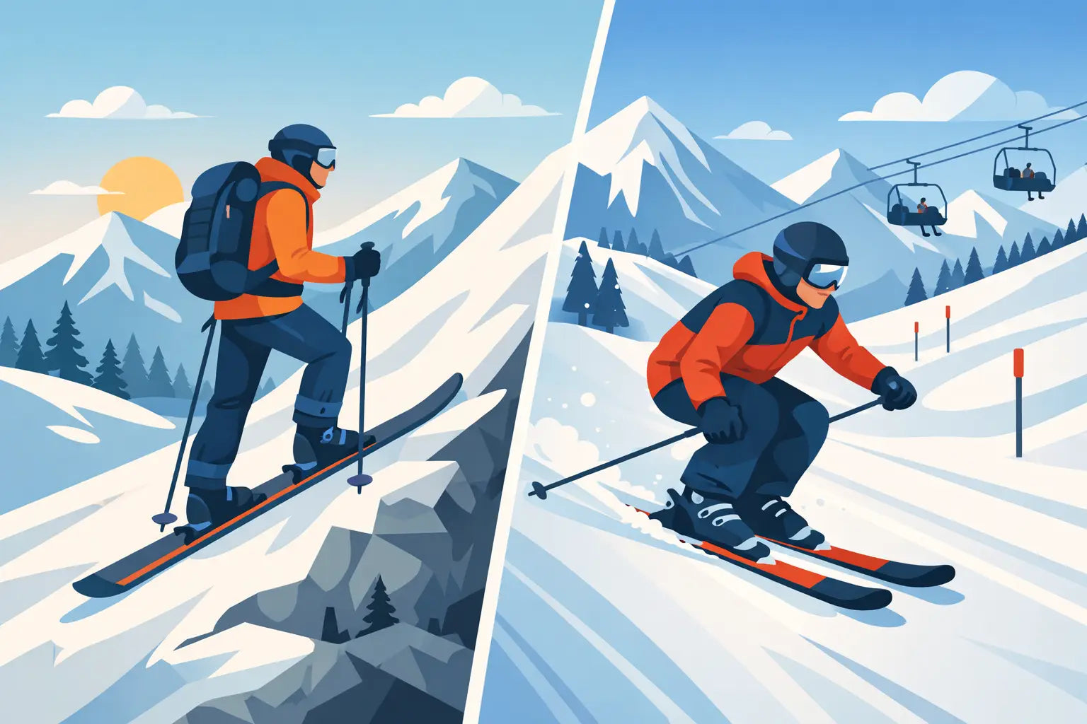 Toppturski vs alpinski - hva er forskjellen?