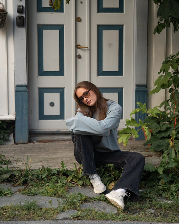 Pre Apres Boxy Washed Long Sleeve Harbour Grey