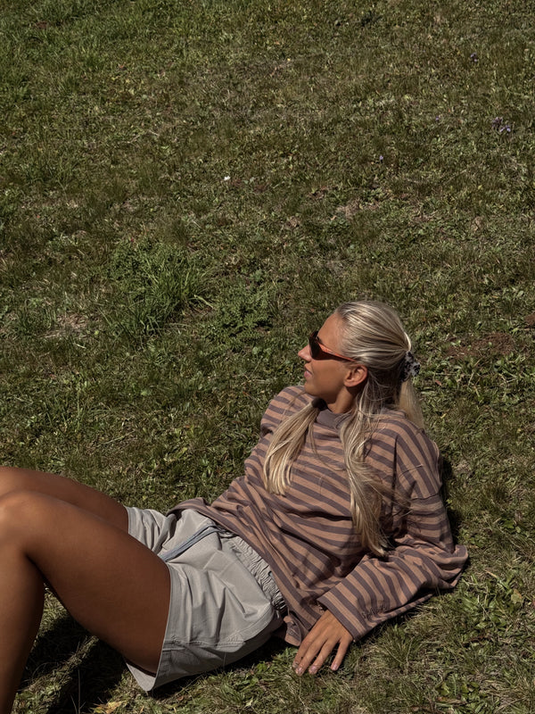 Pre Apres Striped Long Sleeve, Brown/Brown